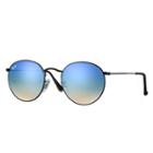 Ray-ban Round Black Sunglasses, Blue Gradient Flash Lenses - Rb3447