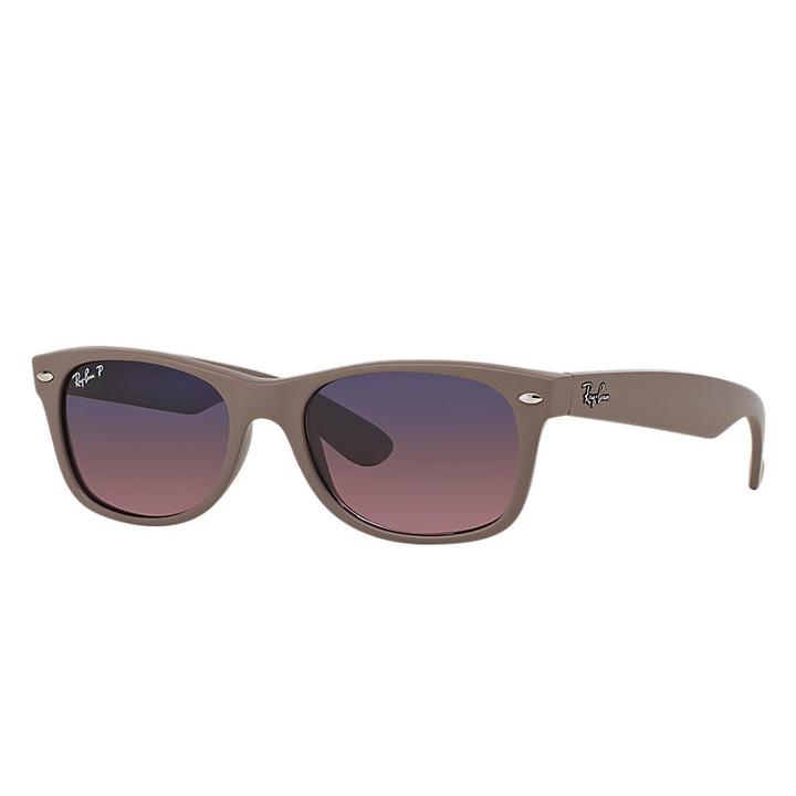 Ray-ban Men's New Wayfarer Color Splash Brown Sunglasses, Polarized Blue Lenses - Rb2132