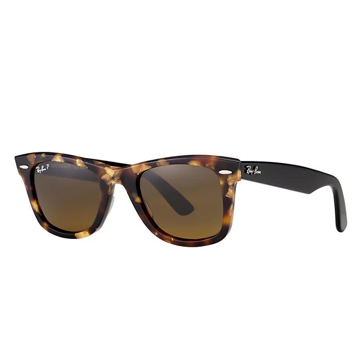 Ray-ban Original Wayfarer Fleck Black, Polarized Lenses - Rb2140