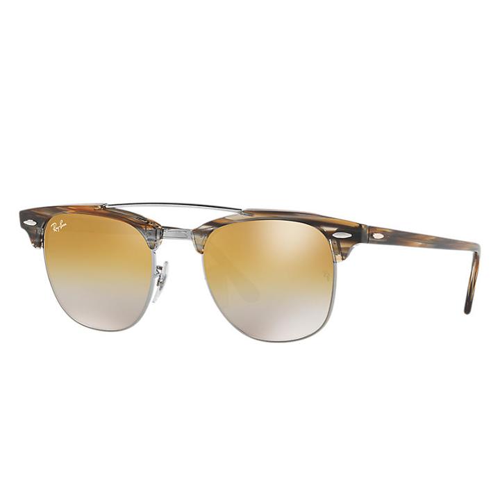 Ray-ban Men's Clubmaster Double Bridge Brown Sunglasses, Brown Sunglasses Lenses - Rb3816