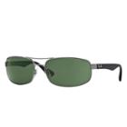 Ray-ban Black Sunglasses, Green Lenses - Rb3445