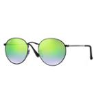 Ray-ban Round Gradient Black Sunglasses, Green Flash Lenses - Rb3447