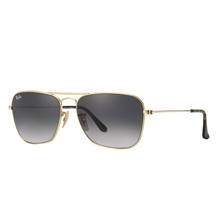 Ray-ban Caravan Gold  Sunglasses, Gray Lenses - Rb3136