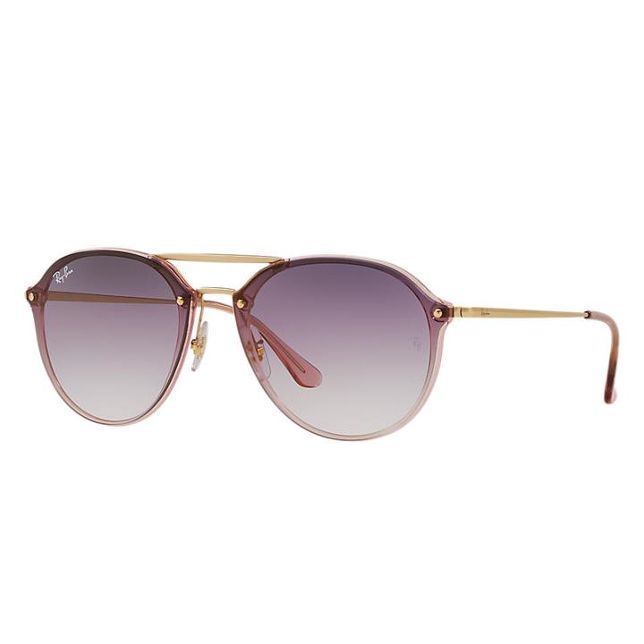 Ray-ban Men's Blaze Double Bridge Gold Sunglasses, Violet Lenses - Rb4292n