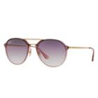 Ray-ban Men's Blaze Double Bridge Gold Sunglasses, Violet Lenses - Rb4292n