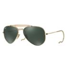 Ray-ban Men's Outdoorsman Gold Sunglasses, Green Lenses - Rb3030