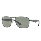 Ray-ban Black Sunglasses, Polarized Green Lenses - Rb3516