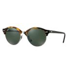 Ray-ban Clubround Black Sunglasses, Green Lenses - Rb4246