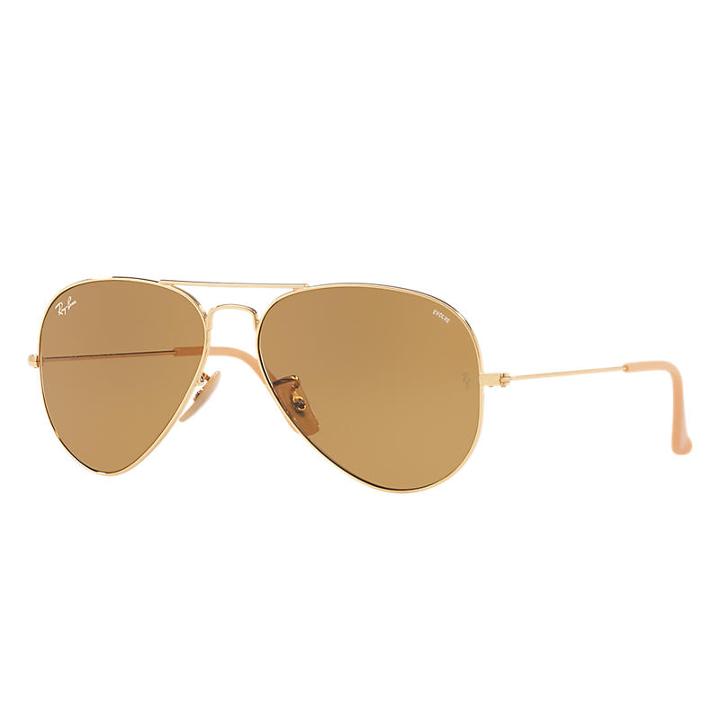 Ray-ban Aviator Evolve Gold Sunglasses, Brown Lenses - Rb3025