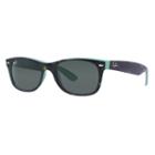 Ray-ban Men's New Wayfarer Color Mix Blue Sunglasses, Green Lenses - Rb2132