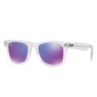 Ray-ban Wayfarer Ease Transparent Sunglasses, Violet Lenses - Rb4340