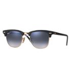 Ray-ban Clubmaster @collection Black Sunglasses, Polarized Blue Lenses - Rb3016