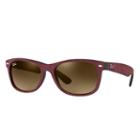 Ray-ban New Wayfarer With Alcantara  Red Sunglasses, Brown Lenses - Rb2132