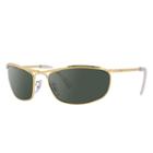 Ray-ban Men's Men's Olympian Gold  Sunglasses, Green Lenses - Rb3119