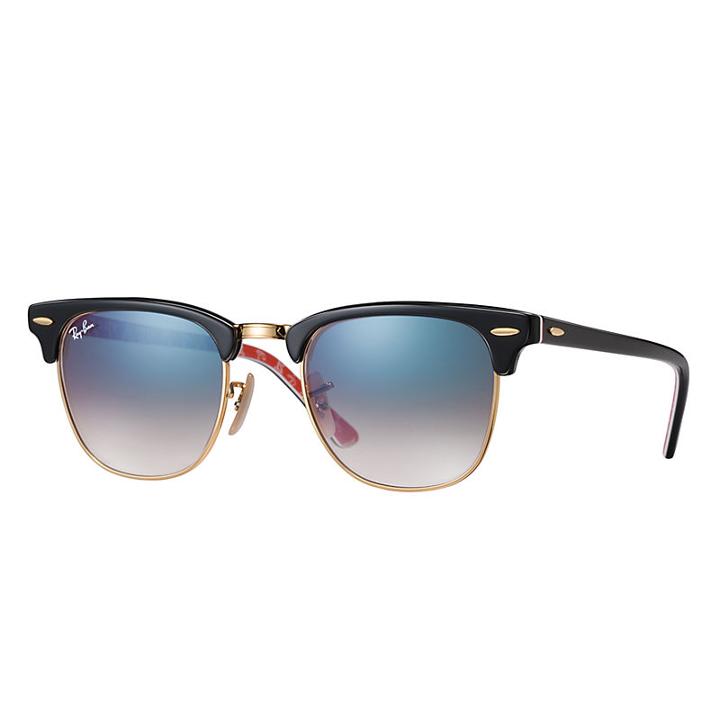 Ray-ban Clubmaster  Black Sunglasses, Blue Lenses - Rb3016