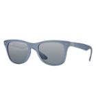 Ray-ban Wayfarer Liteforce Silver Sunglasses, Gray Lenses - Rb4195