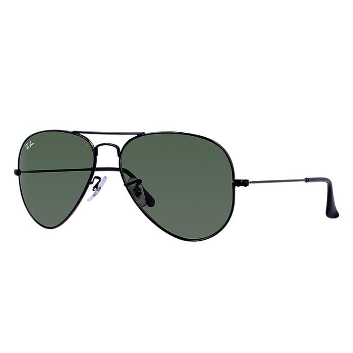 Ray-ban Aviator Classic Black Sunglasses, Green Lenses - Rb3025