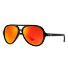 Ray-ban Cats 5000 Black Sunglasses, Orange Flash Lenses - Rb4125