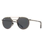 Ray-ban Round Titanium Gold Sunglasses, Gray Lenses - Rb8147