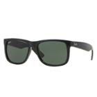 Ray-ban Justin Classic Black Sunglasses, Green Lenses - Rb4165