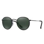 Ray-ban Round Craft Black Sunglasses, Green Lenses - Rb3475q