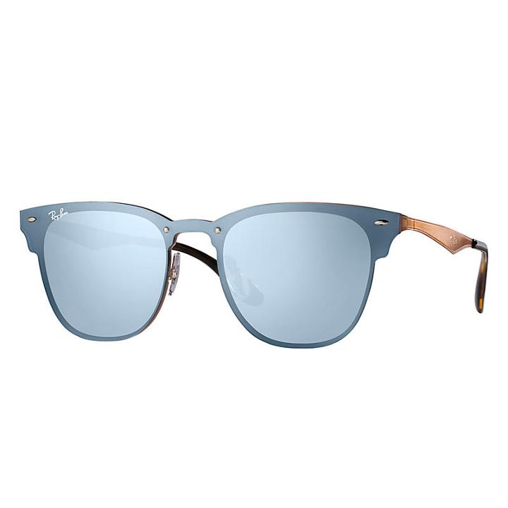 Ray-ban Blaze Clubmaster Copper Sunglasses, Blue Lenses - Rb3576n