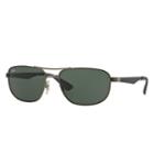 Ray-ban Gunmetal Sunglasses, Green Lenses - Rb3528