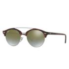 Ray-ban Clubround Double Bridge Tortoise Sunglasses, Green Lenses - Rb4346