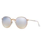 Ray-ban Round Metal Folding Copper Sunglasses, Gray Lenses - Rb3532