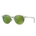 Ray-ban Clubround White Sunglasses, Green Flash Lenses - Rb4246