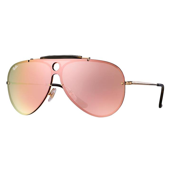 Ray-ban Men's Blaze Shooter Gold Sunglasses, Pink Lenses - Rb3581n