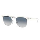 Ray-ban Clubmaster Metal White Sunglasses, Blue Lenses - Rb3716