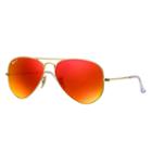 Ray-ban Aviator Gold Sunglasses, Polarized Orange Flash Lenses - Rb3025