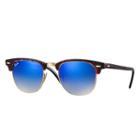 Ray-ban Clubmaster Blue Sunglasses, Blue Sunglasses Flash Lenses - Rb3016