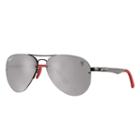 Ray-ban Scuderia Ferrari Collection Silver Sunglasses, Polarized Gray Lenses - Rb3460m