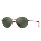 Ray-ban Scuderia Ferrari Collection Gold Sunglasses, Green Lenses - Rb3548nm