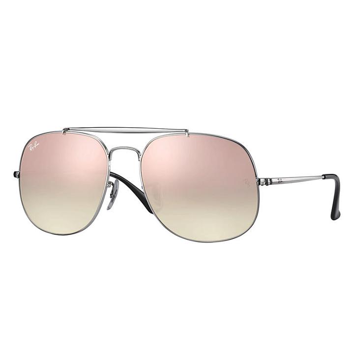 Ray-ban General Silver Sunglasses, Pink Lenses - Rb3561