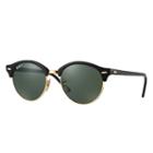 Ray-ban Clubround Classic Black Sunglasses, Polarized Green Lenses - Rb4246