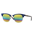 Ray-ban Clubmaster Mineral Blue Sunglasses, Yellow Flash Lenses - Rb3016