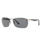 Ray-ban Men's Silver Sunglasses, Polarized Gray Lenses - Rb3550