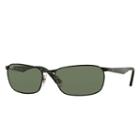 Ray-ban Black Sunglasses, Green Lenses - Rb3534