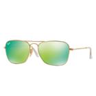 Ray-ban Men's Men's Caravan Gold  Sunglasses, Green Lenses - Rb3136