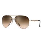 Ray-ban Aviator Light Ray Gold Sunglasses, Brown Lenses - Rb8055