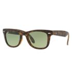 Ray-ban Wayfarer Folding Tortoise Sunglasses, Green Lenses - Rb4105