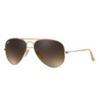 Ray-ban Aviator Gradient Gold Sunglasses, Brown Lenses - Rb3025