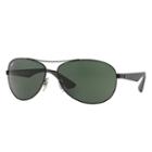 Ray-ban Grey Sunglasses, Green Lenses - Rb3526