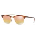 Ray-ban Men's Clubmaster Double Bridge Brown Sunglasses, Pink Lenses - Rb3816