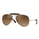 Ray-ban Men's Outdoorsman Craft @collection Gold Sunglasses, Polarized Brown Lenses - Rb3422q