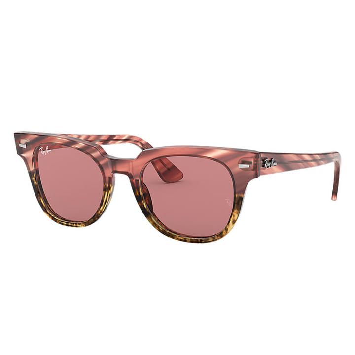 Ray-ban Meteor Striped Havana Pink Sunglasses, Violet Lenses - Rb2168