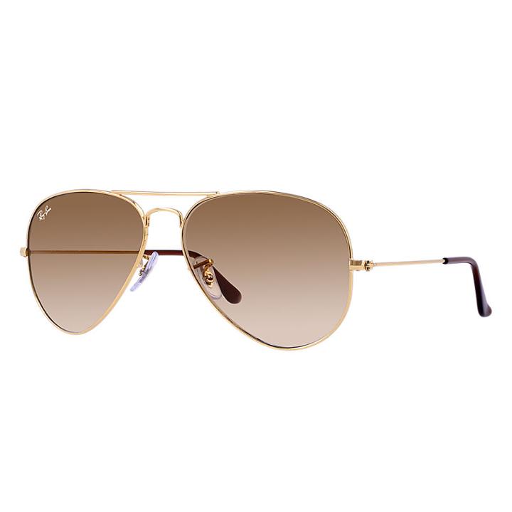 Ray-ban Men's Aviator Gold Sunglasses, Brown Lenses - Rb3025